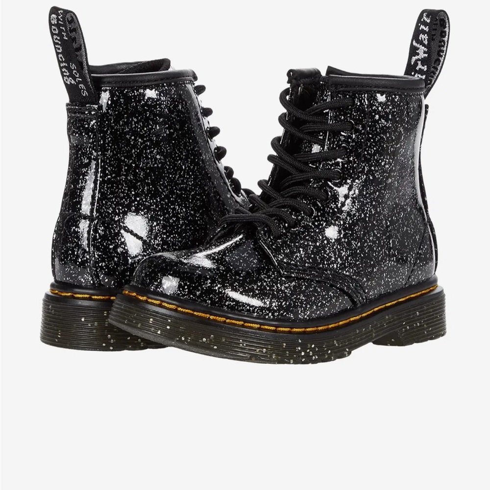 Dr. Martens Kids Black Glitter Boots